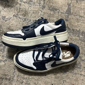 Navy blue Air 1 Jordans